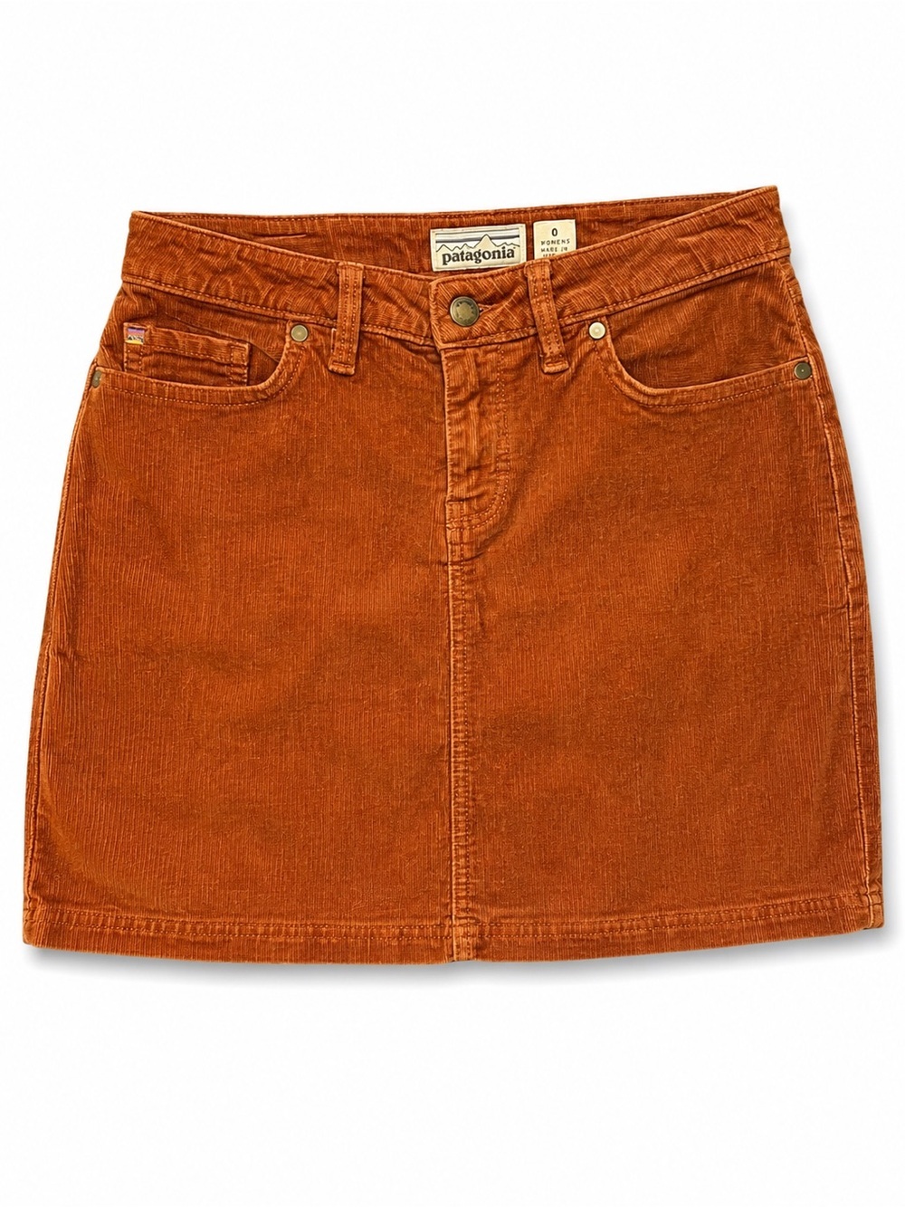 Patagonia Organic Cotton Corduroy Mini Skirt Rust Brown Size 0